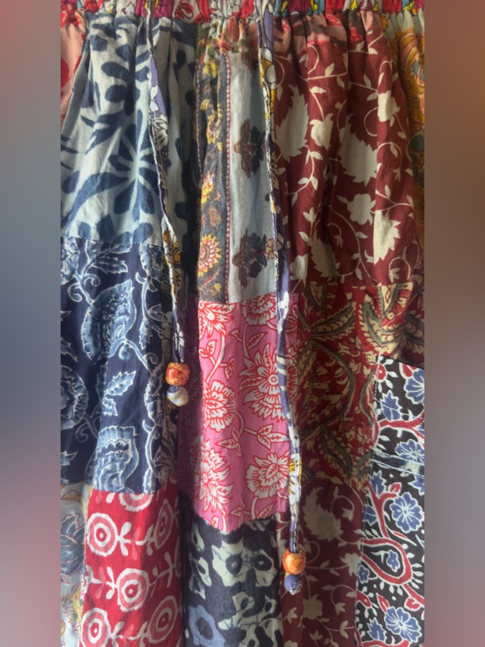 Hippie Forever Patchwork Harem Pants Womens Free Size Cotton Boho Jogger Multi - Picture 7 of 11